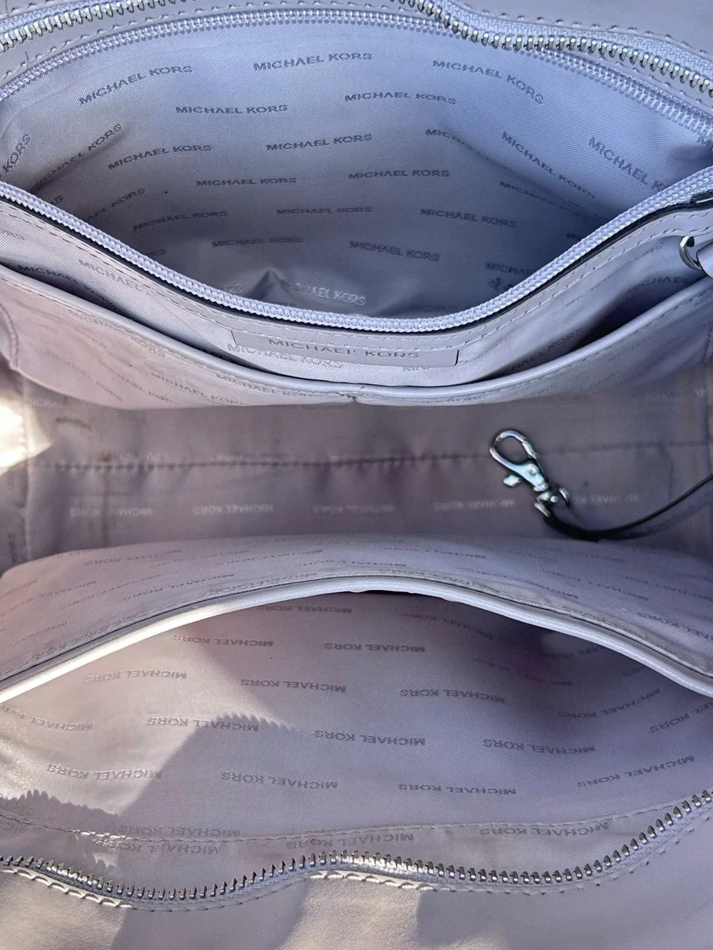 Michael Kors Light Gray Pebbled Leather Tote